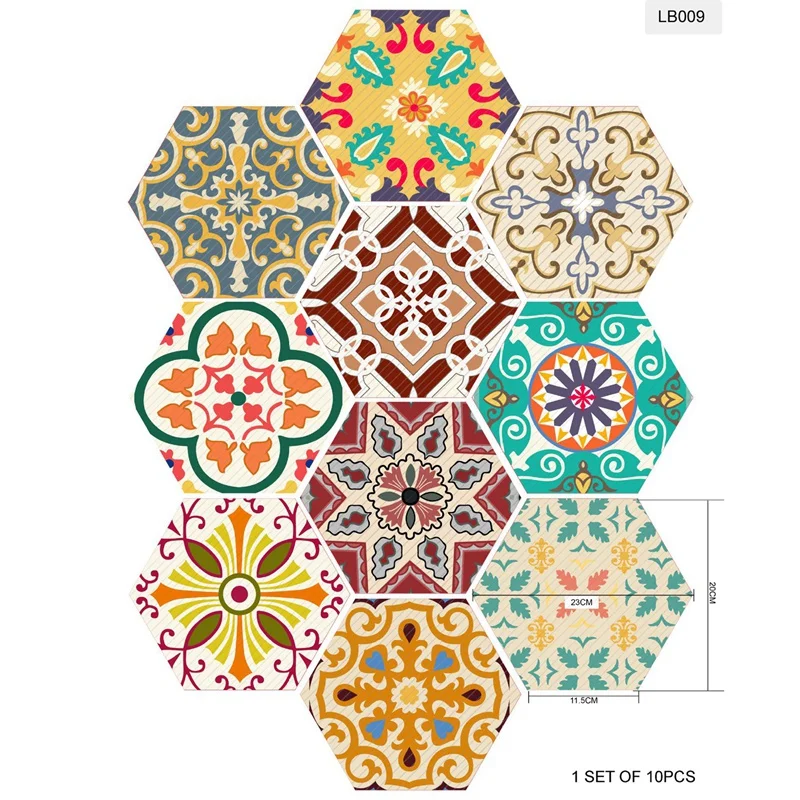 10 шт. марокканские самоклеящаяся Non Slip Ванная комната Кухня плитка стены пола