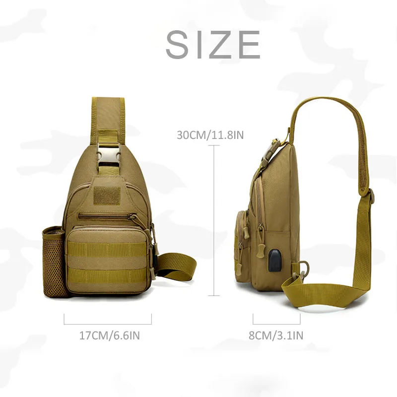 600D Водонепроницаемая Военная Тактическая Сумка через плечо USB армейская