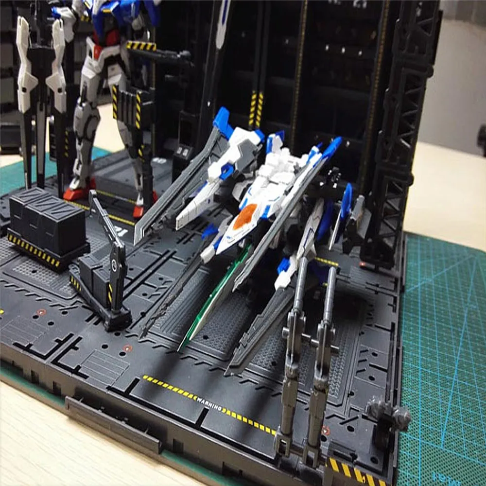 

4pcs/set DIY Mechanical Chain Action Display Base Machine Nest for MG 1/100 Gundam Model Garage Base with Decals