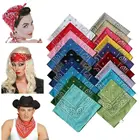 22 цвета, летняя женская квадратная бандана, повязка на голову в стиле хип-хоп, для танцев, спортивная повязка на голову, для шеи, шарф, хлопок, Пейсли, Цветочная Сумочка, браслет