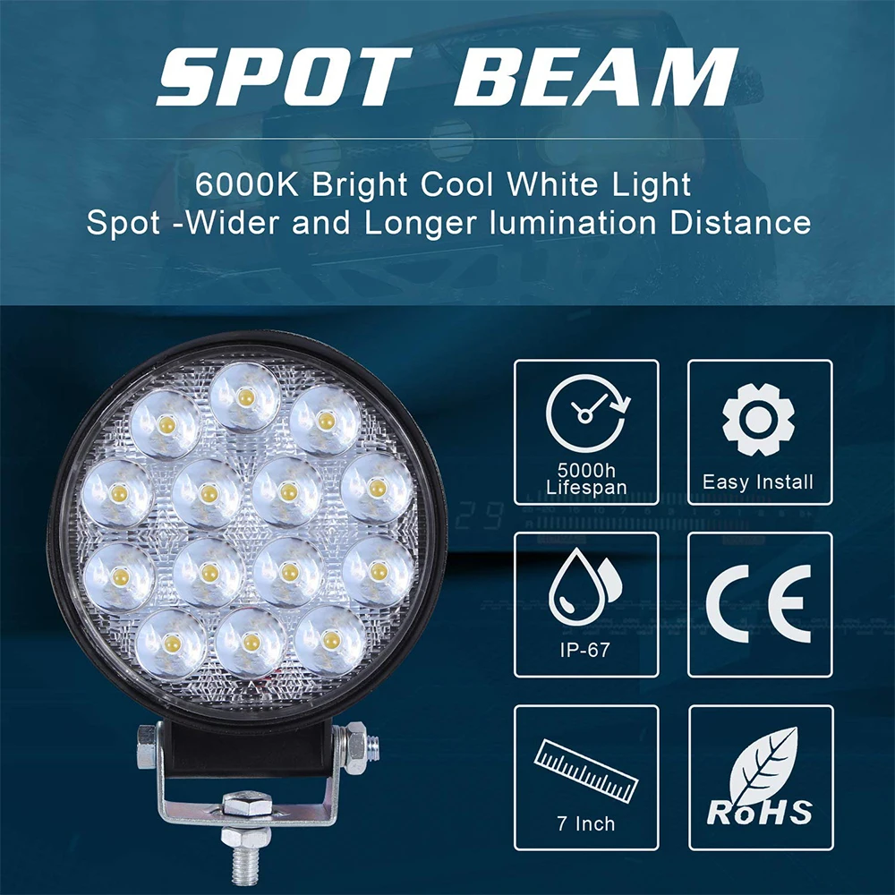 4Pcs 12V Led Work Light 24V Beams Bar Offroad 4x4 Car SUV Accessories Fog Lamp for Pickup Truck jeep wrangler tj | Автомобили и