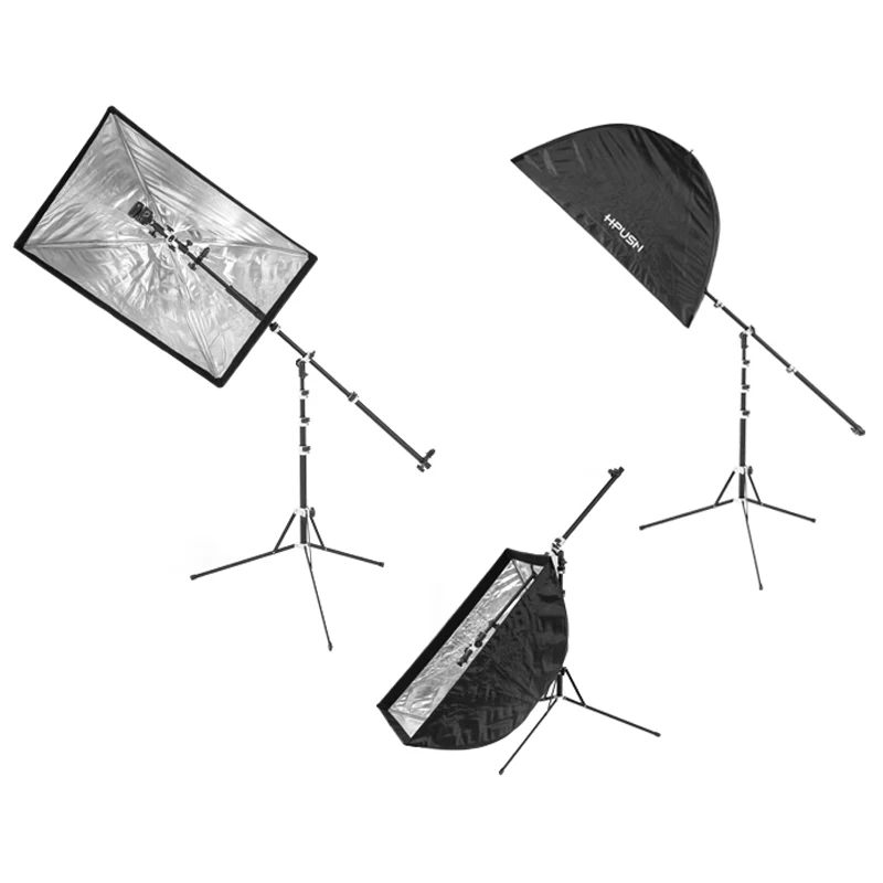 

Speedlite Mini Flash Strobe Holder Bracket Swivel Head Reflector Disc Arm Support with Telescopic Boom Arm Top Light Sandbag