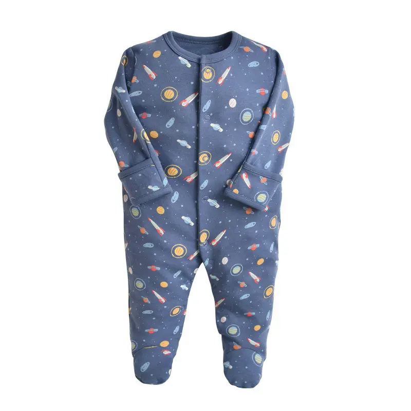 

3pcs Newborn Baby Boy 2021 Spring Autumn Climbing Clothes 3-12M Kids Footed Pajamas Long Sleeved Infant Girls Cartoon Clothing