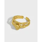 Шанис S925 стерлингового серебра Открытое кольцо простой, подходящая ко всем стилям неровной поверхности текстуры разомкнутые кольца, ювелирные изделия для Для женщин вечерние подарки