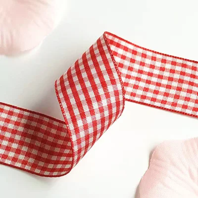 Клетчатая атласная лента Пасхальная рождественский подарок ленты для украшения