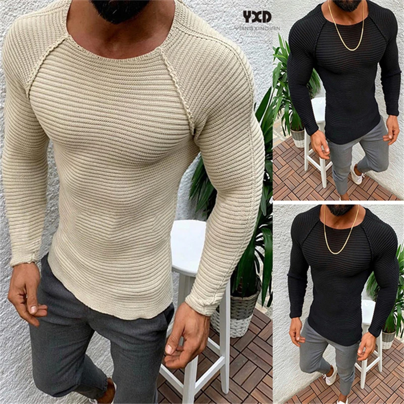 Men Clothes Fashion Brand Sweater For Mens Pullovers V Neck Slim Fit Jumpers Knit Striped Autumn Korean Style Casual Clothing