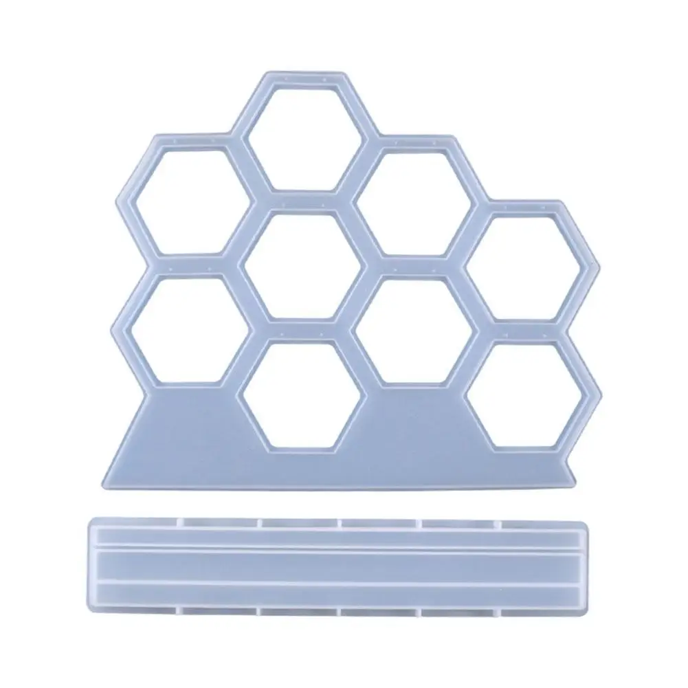 

Silicone Mold For Hanger DIY Crystal Epoxy Resin Mold Hollow For Resin Transparent Mold Hexagonal Earring Silicone Hanger T4R3