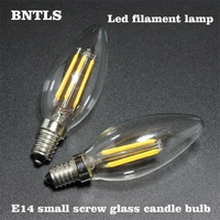 led incandescent lamp retro edison filament bulb e14 screw socket 2w 4w 6w 8w glass candle bulb crystal lamp light source po
