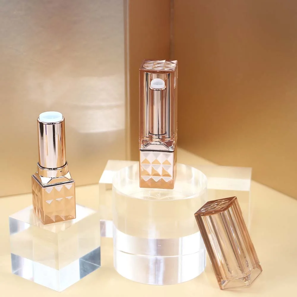 Пластик квадратный контейнер помады 12 1 размер чашки цвета розового золота губ