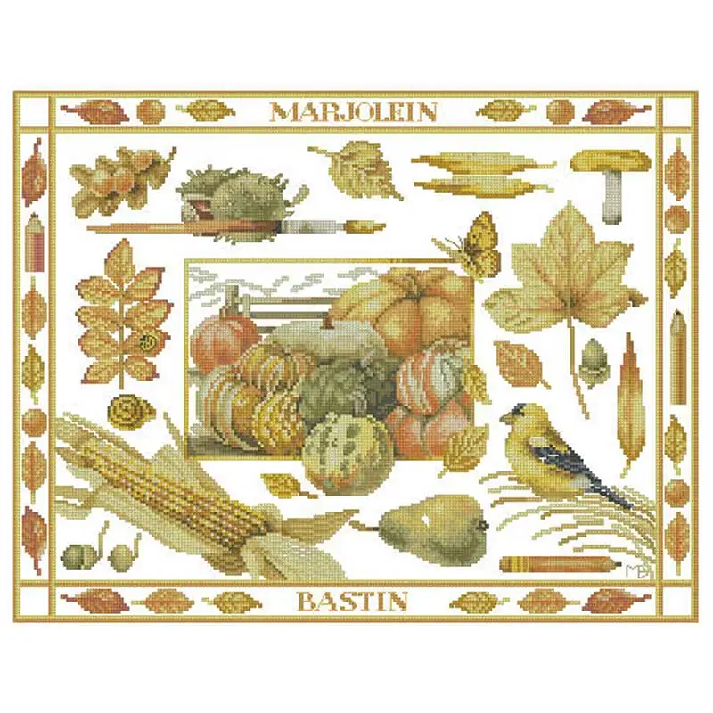 

Harvest Patterns Counted Cross Stitch 11CT 14CT 18CT DIY Chinese Cross Stitch Kits Embroidery Needlework Sets Home Decor Gifts