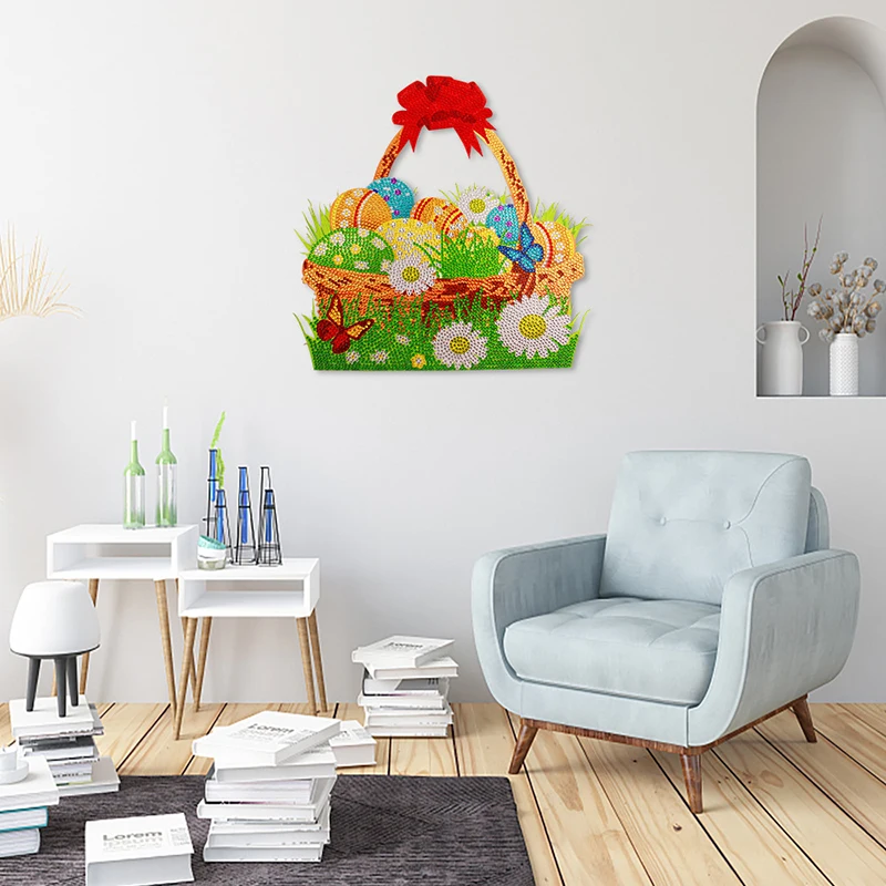 Набор для творчества алмазная живопись Пасхальный кролик яйца венок Хрустальная