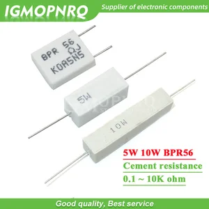 10 шт., цементный резистор 5 Вт 10 Вт BPR56, сопротивление цементу 0,1  10 к ом 0,33r 1R 10R 100R 0,22 0,33 1 10 100 1k 10K Ом