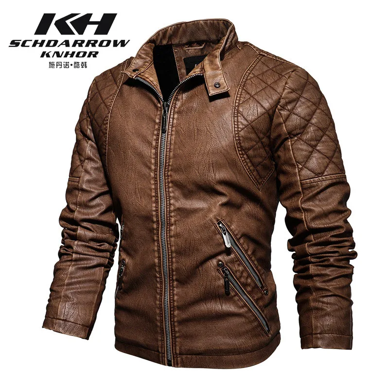

2020 New Vintage Motorcycle Jacket For Men Keep Warm Autumn And Winter Jackets With Fur Inside