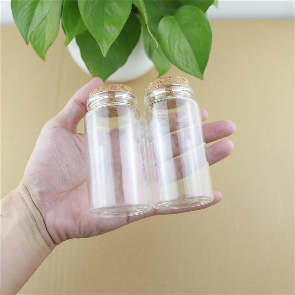 

2 Pcs/lot 47*90mm 100ml Glass Bottles With Cork Spicy Storage Tiny Bottle Jar Containers Glass Spice Vials Craft DIY Small Jars