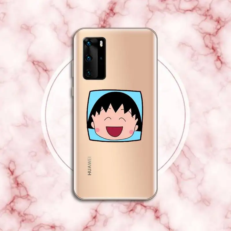 

Chibi Maruko-chan Phone Case Transparent for Huawei P20 P30 P40 honor 8 10i P smart 2019 Samsung A71 A21S S10 20 plus
