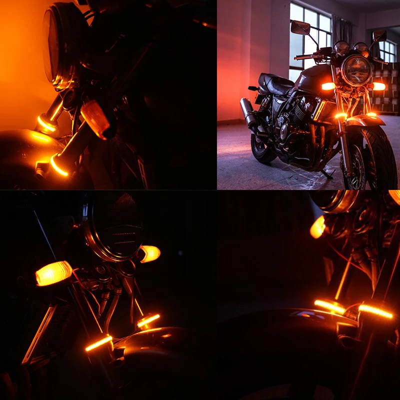 Универсальный светодиодный светильник указателя поворота мотоцикла вилка