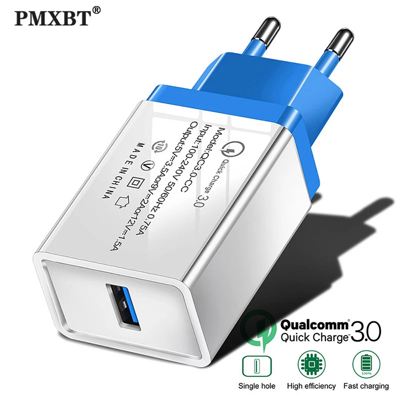 USB Charger Quick Charge QC3.0 Travel Wall Fast Charging Adapter For iPhone 6S 7 Samsung S8 Tablet EU Plug Mobile Phone Chargers