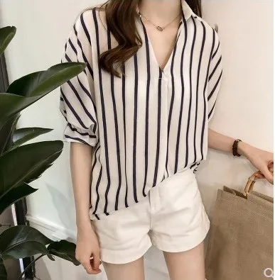 

2020 Summer Blouse Shirt For Women Fashion Short Sleeve V Neck Casual Office Lady White Shirts Tops Japan Korean England Style