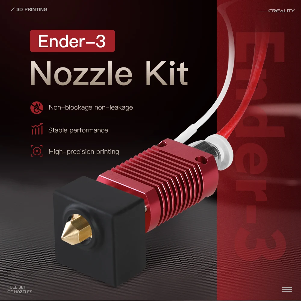 

Original Creality Ender 3 Nozzle Kit 1.75mm Extruder 0.4mm Hotend Kit for Ender-3/3 Pro 3D Printer