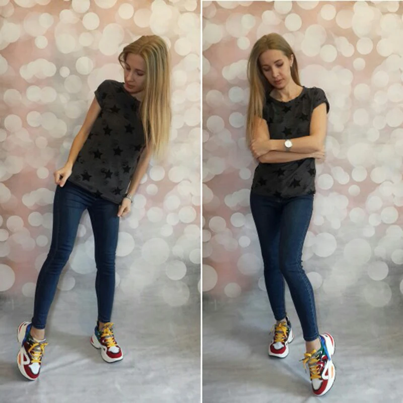 Новая повседневная рубашка с короткими рукавами женская футболка принтом