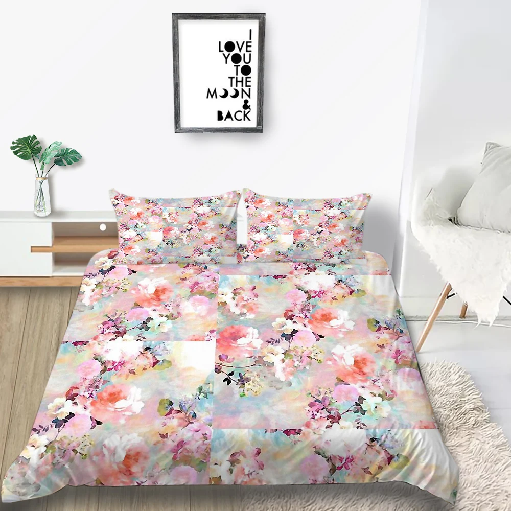 

Thumbedding Peony Bedding Set Girls Artistic King Size Duvet Cover Colorful Queen Twin Full Single Double Unique Design Bed Set