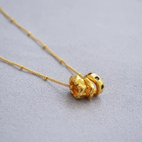 original design necklaces for womenround loop green color pendant necklacegold color beads chainjewelry party accessory