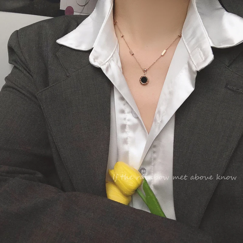 Колье из титановой стали для женщин эксклюзивное модное ожерелье до ключиц в