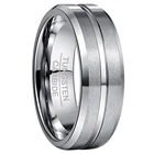 Мужское кольцо из карбида вольфрама NUNCAD, 8 мм, кольцо из конической паза с матовой поверхностью, обручальное кольцо из вольфрамовой стали, комфортное прилегание