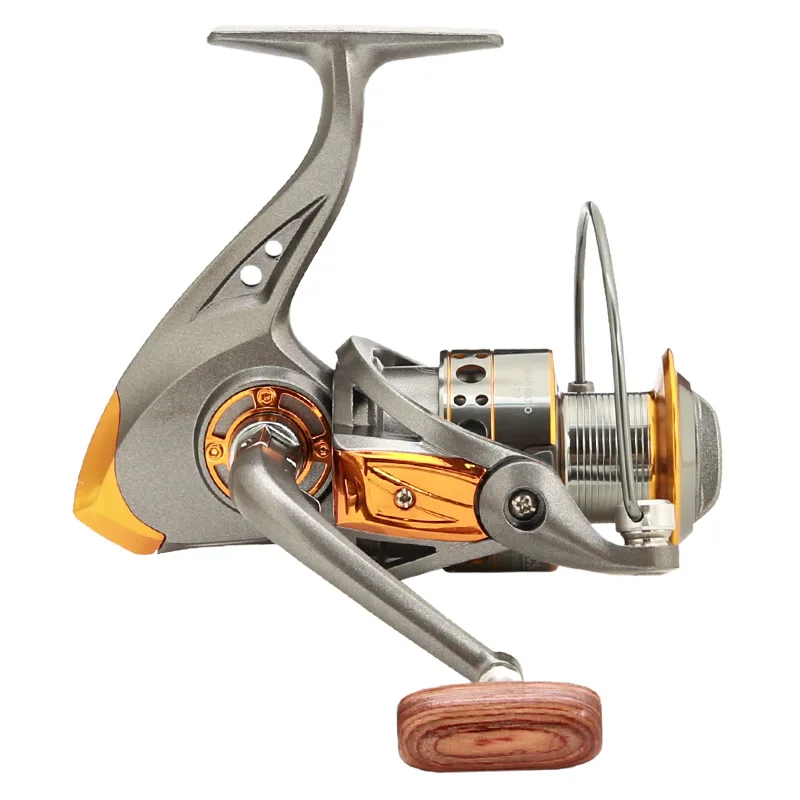 

Alloy Metal Spinning Fishing Reel CNC Wire Cup 13BB 5.2:1 Ocean Boat Spool Fishing Wheel Left/Right Hand Imitation Wooden Handle
