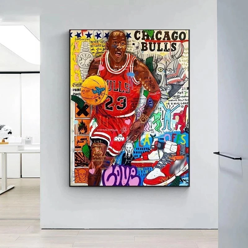 

Graffiti Wall Art Great Basketball Player Canvas Paintings Street Art Stars idol Posters and Prints for Room Home Decor Cuadros