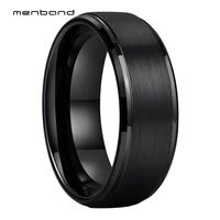 black tungsten engagement ring couple ring for men and women with step bevel edges 6mm 8mm comfort fit