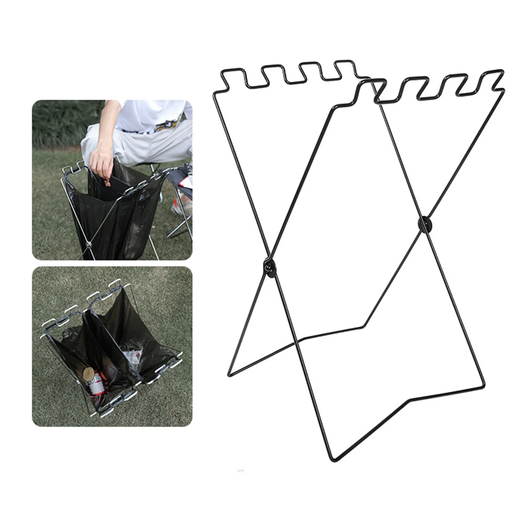 Foldable Trash Bag Holder Stand Camping Portable Waste Sorting Bin Rack Garbage Hanging Storage Bathroom | Спорт и развлечения
