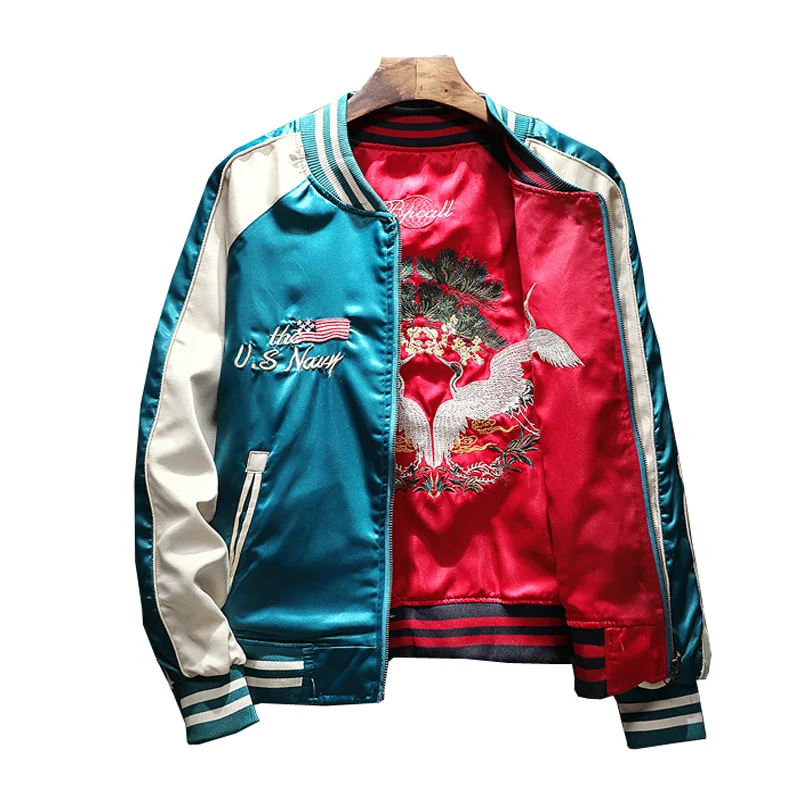 Новинка 2021 осенняя куртка с вышивкой для мужчин и женщин модная винтажная