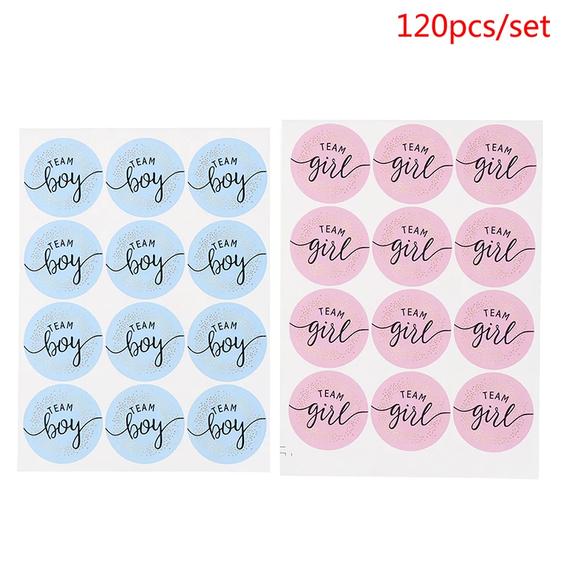 120pcs/lot Baby Shower Team Girl Boy Birtherday Cake Box Sealing Label Cake Box Handmade Diary Stickers Handmade Diary Stickers