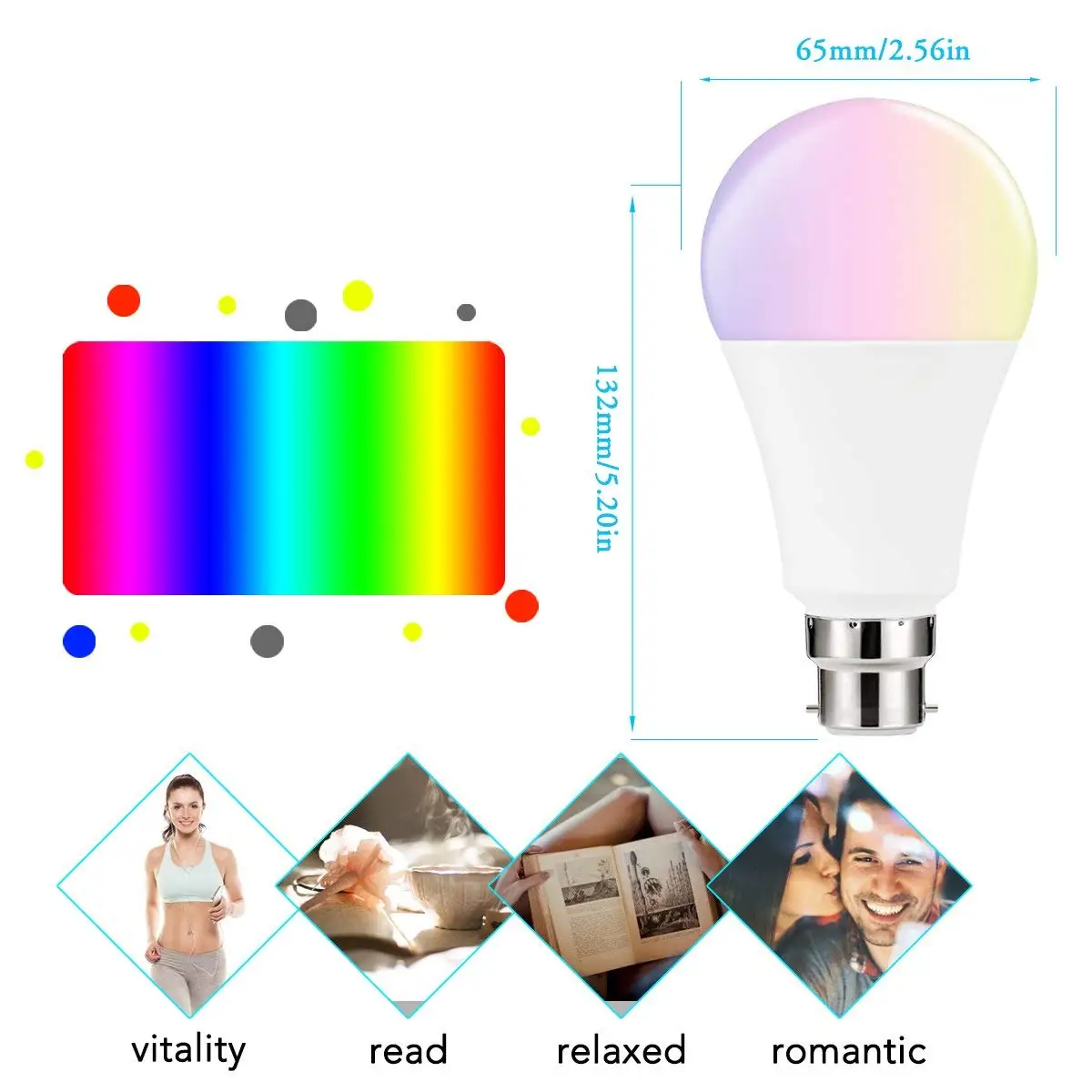WiFi Смарт Светодиодный светильник B22 14 Вт шариковая лампа RGB Теплый Холодный белый