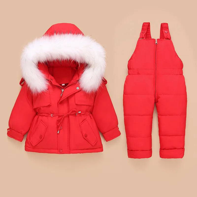 Children Down Coat Jacket Kids Toddler Jumpsuit Baby Girl Boy Clothes Winter Outfit Snowsuit Overalls 2 Pcs Clothing Sets | Детская