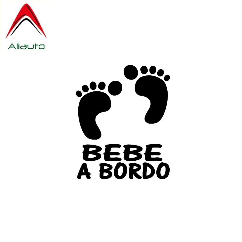 

Aliauto Personality Creative Car Sticker Bebe A Bordo Baby on Board Waterproof Sunscreen Decal Vinyl Black/Silver,10cm*12cm