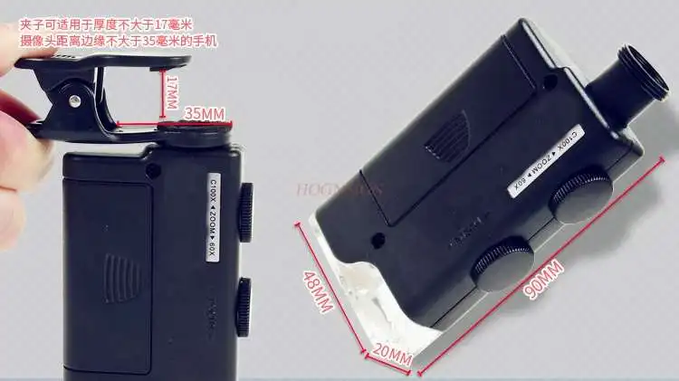 Увеличительное стекло 100 раз микроскоп портативный ручной прозрачный со