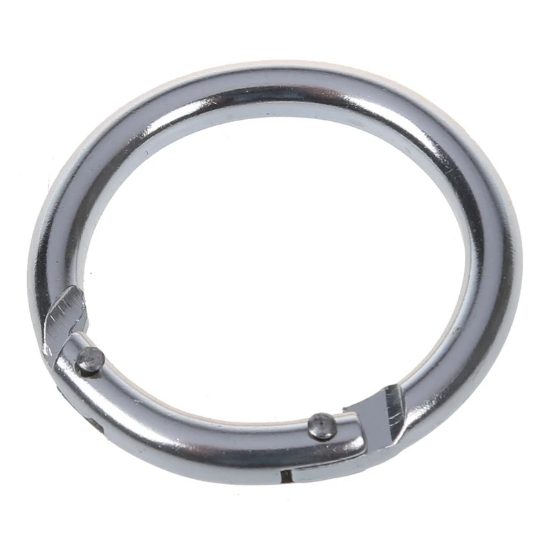 

10x silver carabiner round connectors keychain