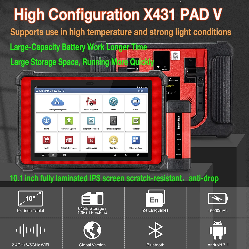 

LAUNCH X431 PAD V auto full system diagnostic scanner online programming tools car obd obd2 coder reader ECU Coding Active Test