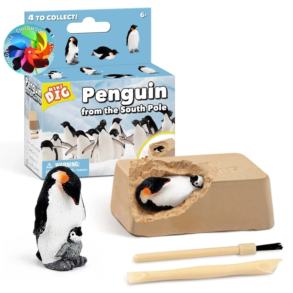 Игрушки для раскопания пингвина археологические игрушки модель сделай сам детей