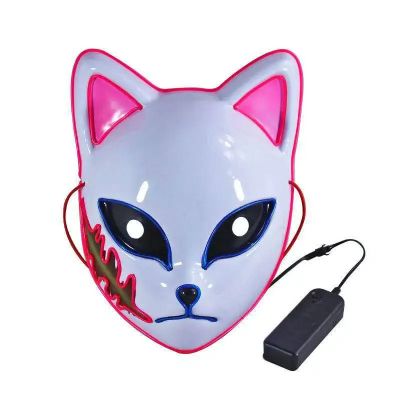 

Anime Demon Slayer LED Luminous Mask Kimetsu No Yaiba Sabito Kamado Makomo Cosplay Masks Halloween Party Costume Props