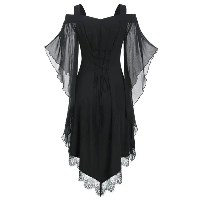 Imily Элегантное макси платье для женщин шифон с расклешенными рукавами на