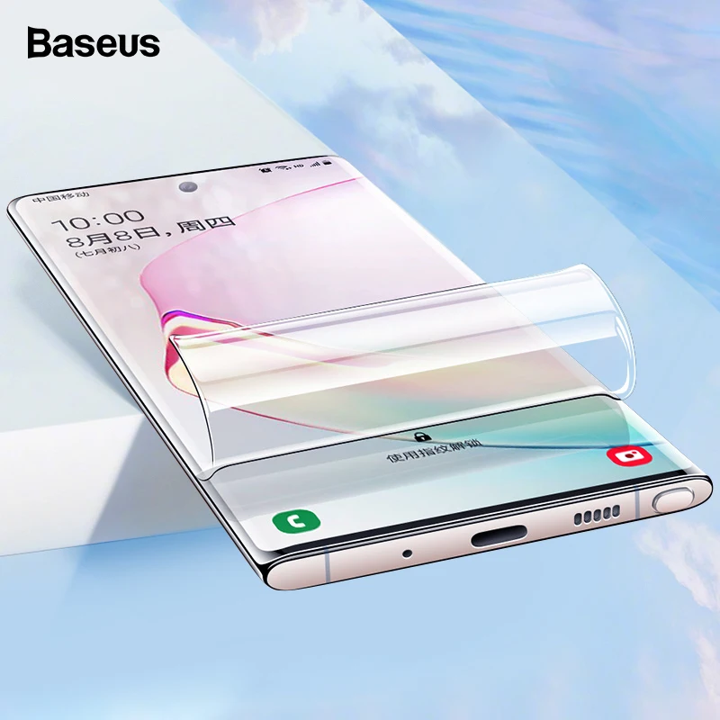 Baseus 2 шт протектор экрана для samsung Galaxy Note 10 Plus PET пленка 0,15 мм полное покрытие Передняя защитная пленка для Note 10 стекло