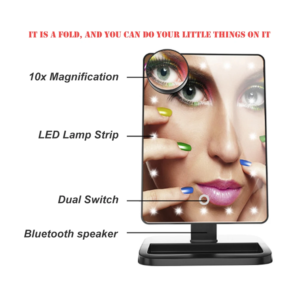 20 светодиодный светильник зеркало для макияжа с сенсорным экраном затемненное и