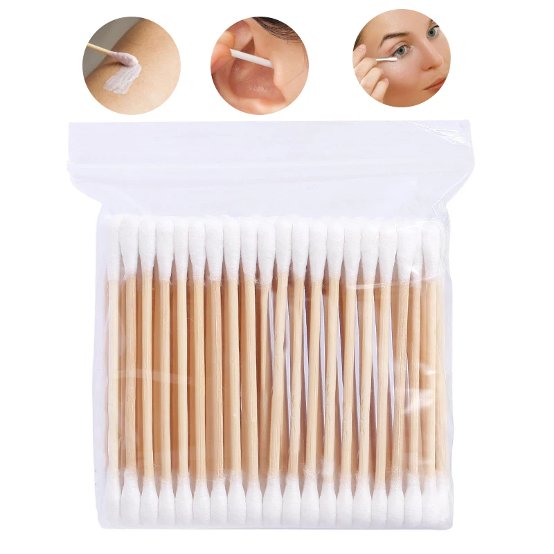 Палочки ватные деревянные для удаления макияжа палочки чистки носа и ушей 1
