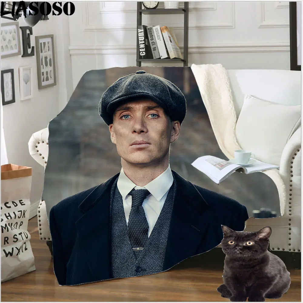 

LIASOSO Peaky Blinders Tommy Shelby 3D Print Luxury Blanket Scenic Chair Sofa Cover Plush Warm For Beds Set Throw Blankets