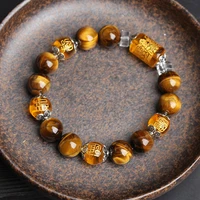 tiger eyes stone beads bangles bracelets the god of wealth jewelry lucky energy couple bracelet for women or men