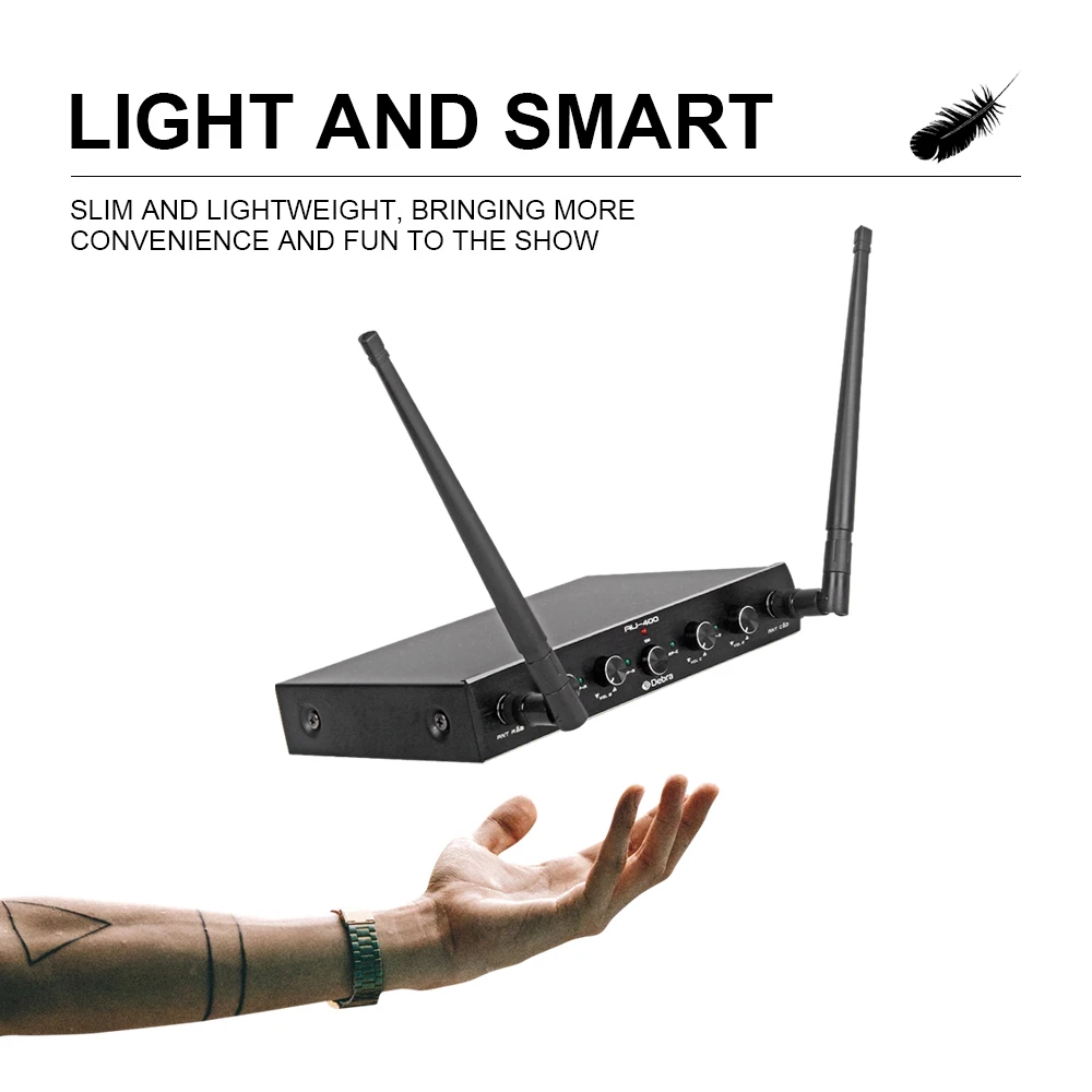 Беспроводной микрофон AU-400 4-канальная микрофонная система петличный и гарнитура