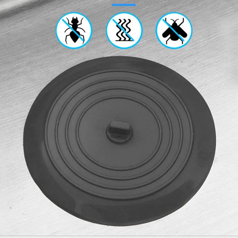 

6 inch large silicone bathtub plug floor drain plug kitchen sink drain deodorant plug tool